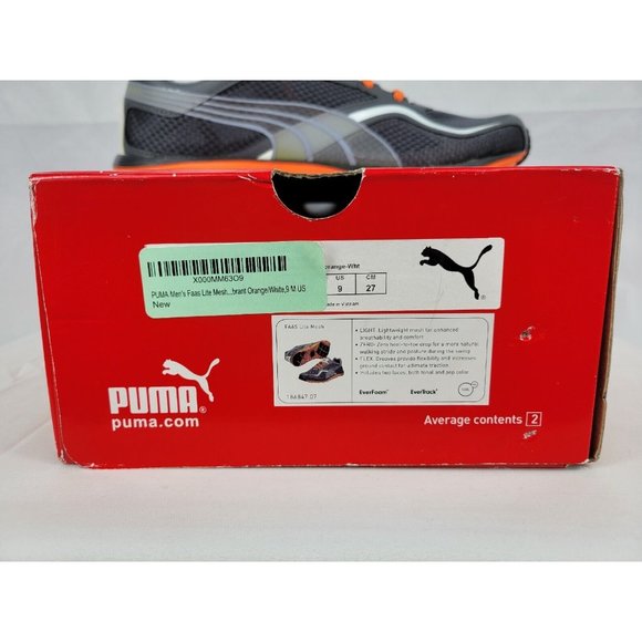 Puma Faas Lite Mesh Spikeless Golf Shoes Mens Size 9 Gray Orange White 186847-07 - Picture 2 of 12